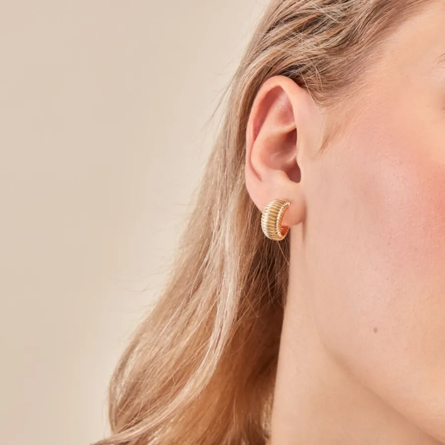 Histoire d'Or Créoles Dune Plaqué Or Doré