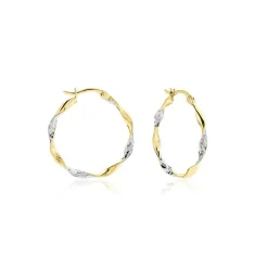 Histoire d'Or Créoles Eleanie Fil Vrille Or Bicolore