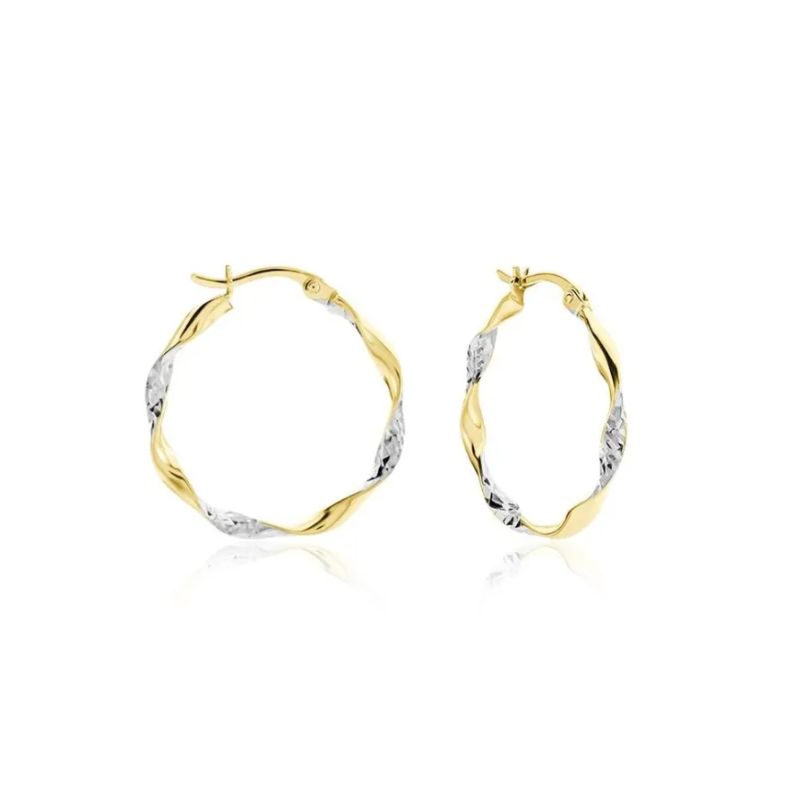 Histoire d'Or Créoles Eleanie Fil Vrille Or Bicolore