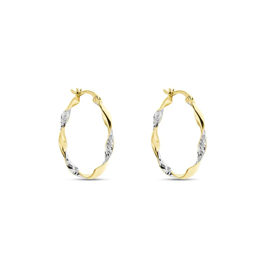 Histoire d'Or Créoles Eleanie Fil Vrille Or Bicolore