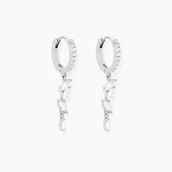 Histoire d'Or Créoles Elnore Argent Blanc Oxyde De Zirconium