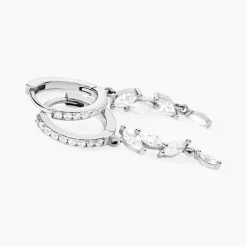 Histoire d'Or Créoles Elnore Argent Blanc Oxyde De Zirconium