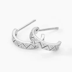 Histoire d'Or Créoles Emaline Argent Blanc Oxyde De Zirconium