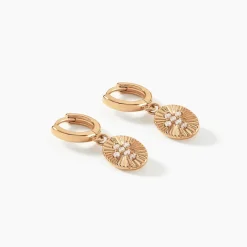 Histoire d'Or Créoles Embrasement Plaqué Or Jaune Oxyde De Zirconium