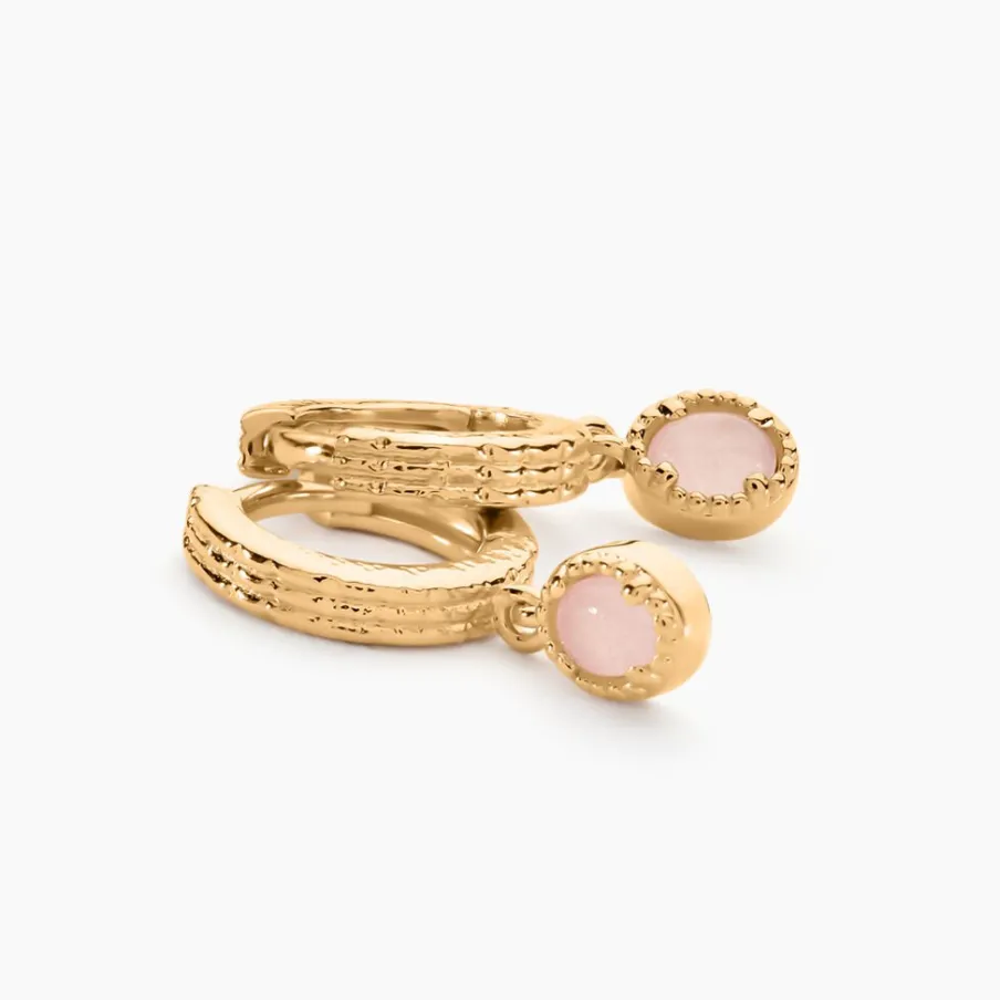 Histoire d'Or Créoles Ensoleillée Plaqué Or Jaune Quartz