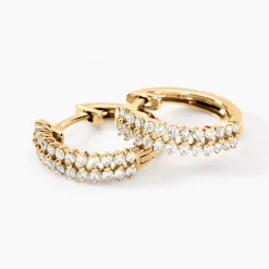 Histoire d'Or Créoles Epiphany Or Jaune Diamant Synthétique