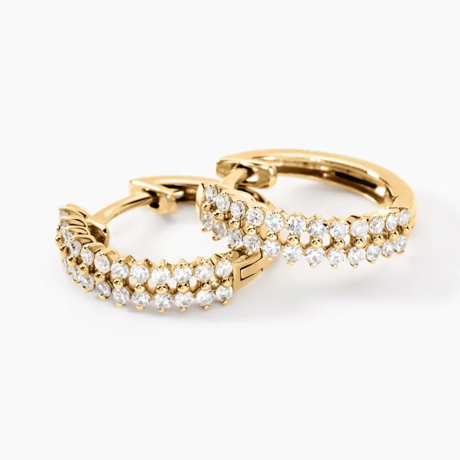 Histoire d'Or Créoles Epiphany Or Jaune Diamant Synthétique