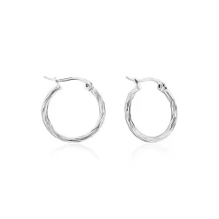 Histoire d'Or Créoles Esaias Acier Blanc