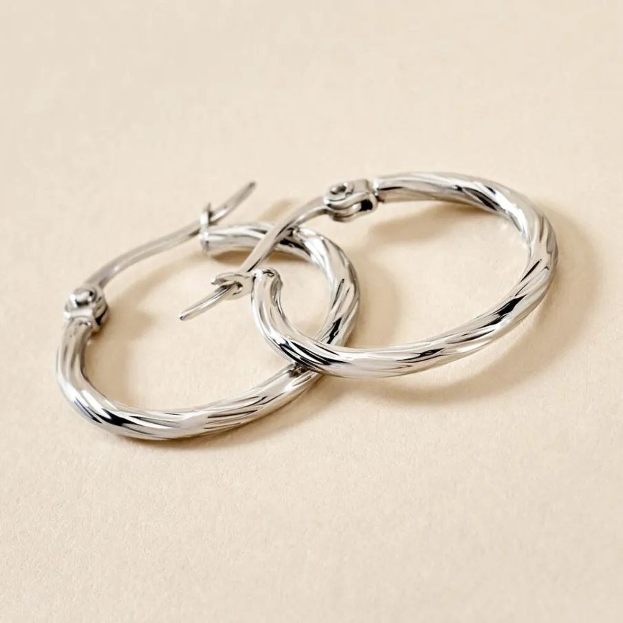 Histoire d'Or Créoles Esaias Acier Blanc