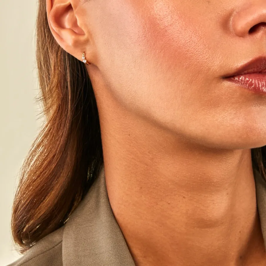 Histoire d'Or Créoles Eugenio Or Jaune Diamant Synthétique