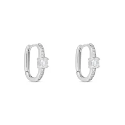 Histoire d'Or Créoles Francene Argent Blanc Oxyde De Zirconium