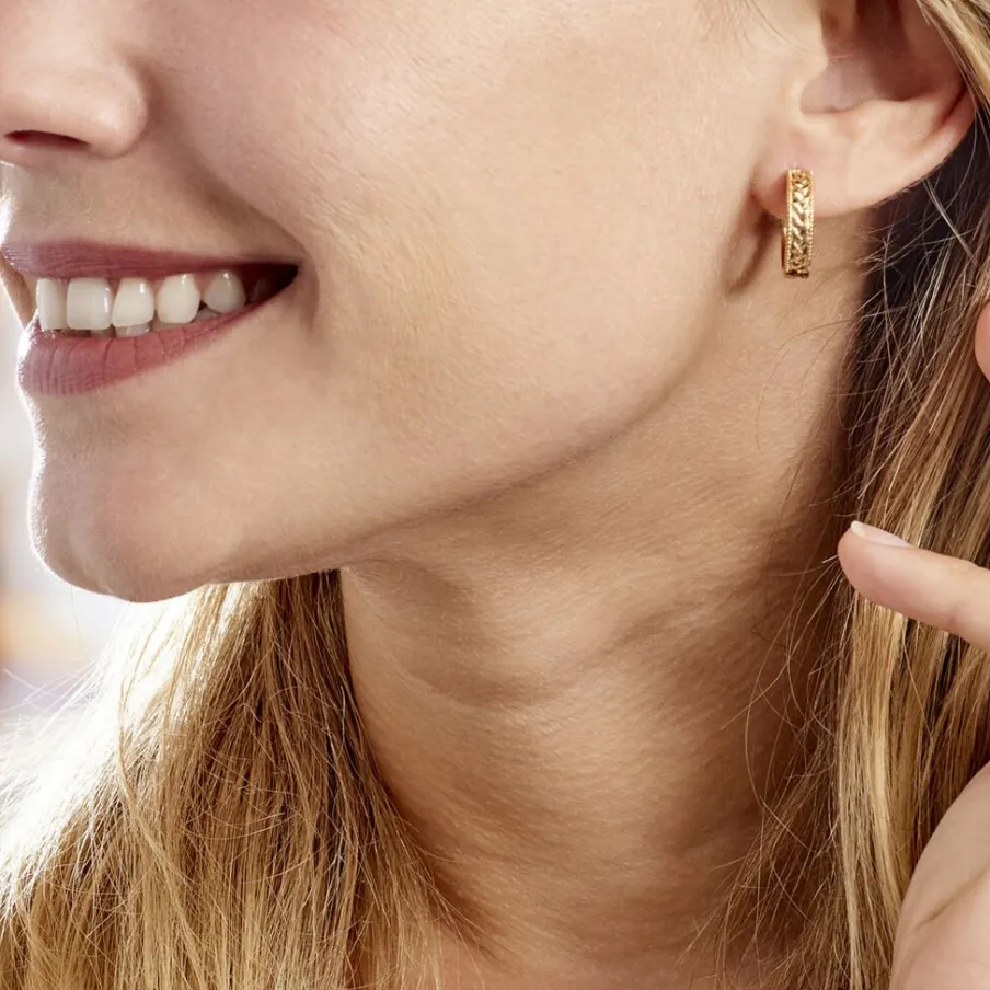 Histoire d'Or Créoles Gaia Plaqué Or Jaune