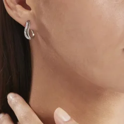 Histoire d'Or Créoles Hekate Or Blanc Strass