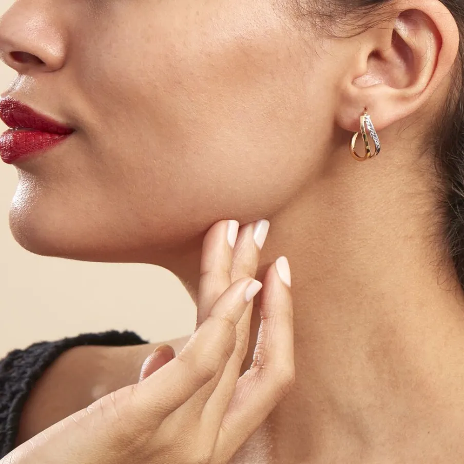 Histoire d'Or Créoles Hepsie Or Bicolore