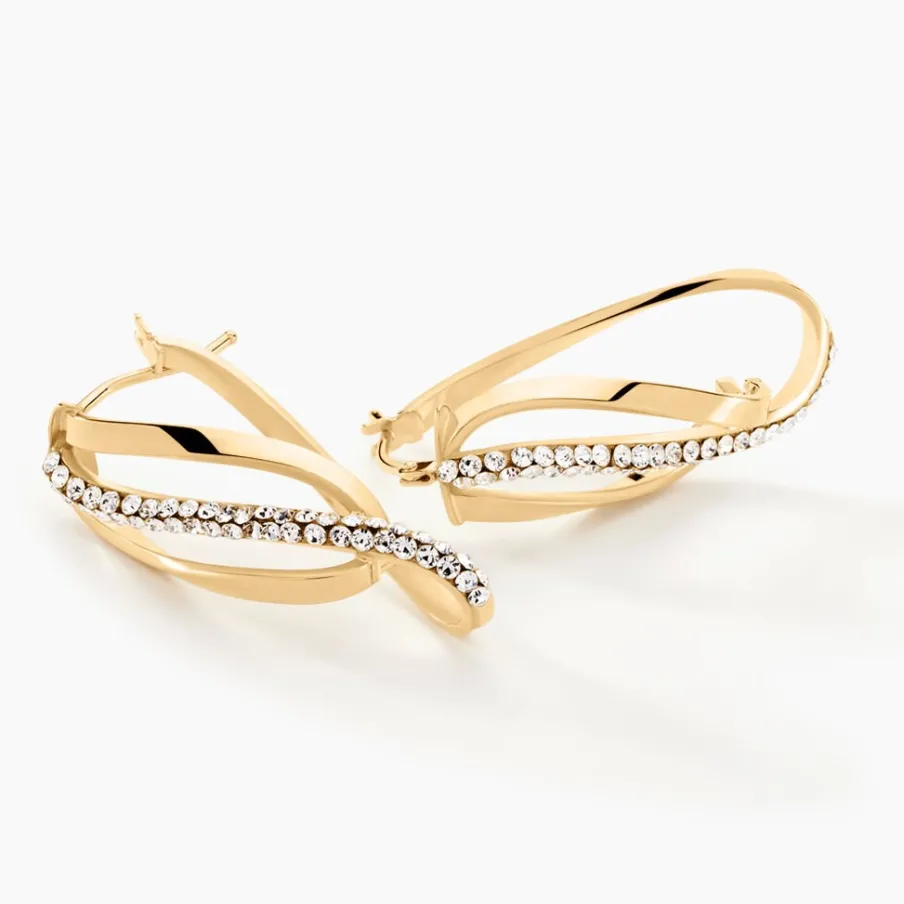 Histoire d'Or Créoles Hilharriette Or Jaune Strass