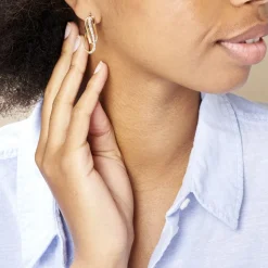 Histoire d'Or Créoles Hilharriette Or Jaune Strass