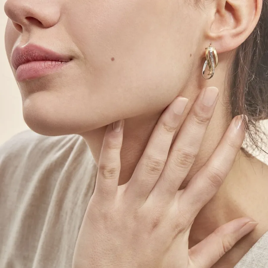 Histoire d'Or Créoles Holly Or Bicolore