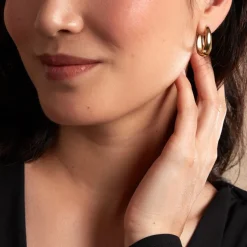 Histoire d'Or Créoles Houria Acier Jaune