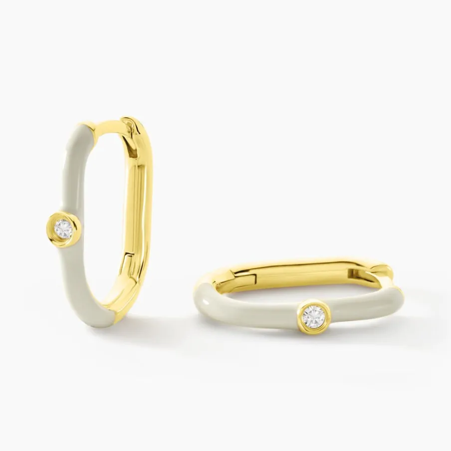 Histoire d'Or Créoles Infini Pop Argent Jaune Oxyde De Zirconium