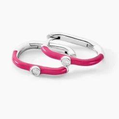 Histoire d'Or Créoles Infini Pop Argent Blanc Oxyde De Zirconium