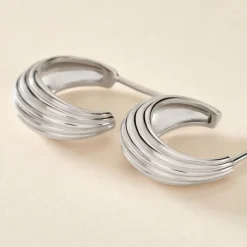 Histoire d'Or Créoles Jennie Argent Blanc