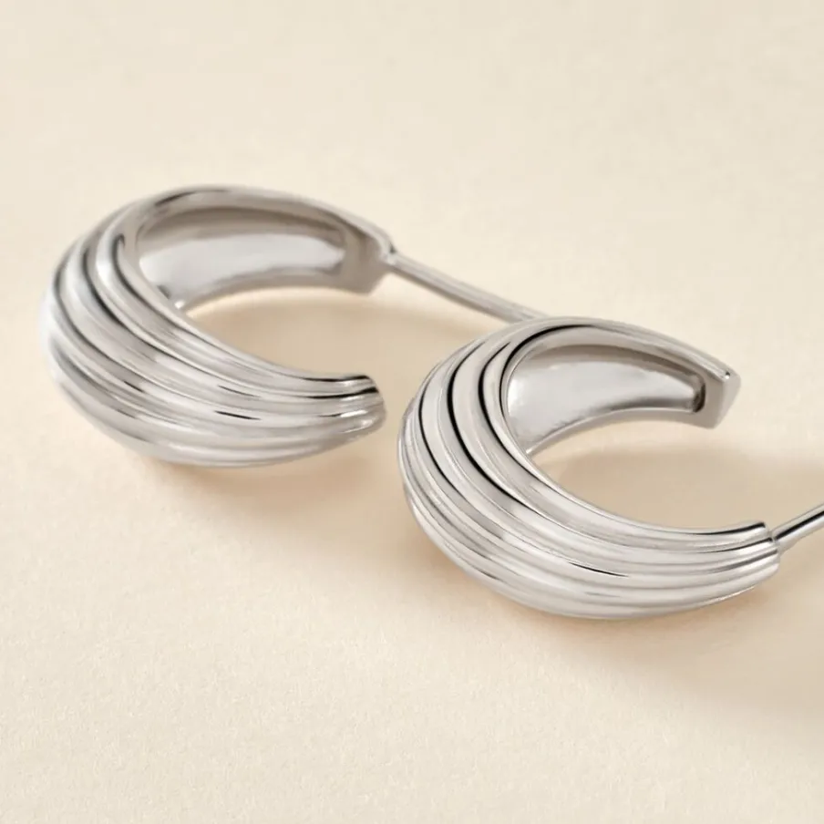 Histoire d'Or Créoles Jennie Argent Blanc