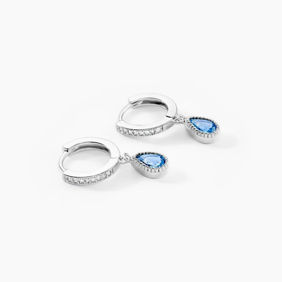 Histoire d'Or Créoles Jerusha Argent Blanc Spinelle Oxyde De Zirconium