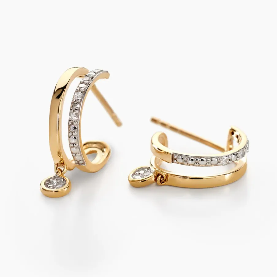 Histoire d'Or Créoles Jory Or Jaune Diamant