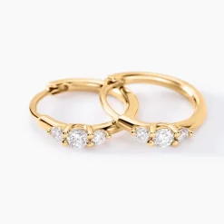 Histoire d'Or Créoles Kaelee Or Jaune Diamant Synthétique