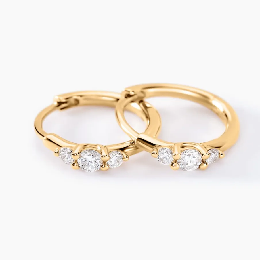 Histoire d'Or Créoles Kaelee Or Jaune Diamant Synthétique