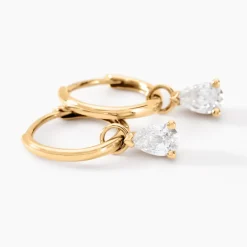 Histoire d'Or Créoles Kirstin Or Jaune Diamant Synthétique