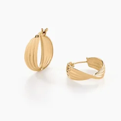 Histoire d'Or Créoles Kuma Plaqué Or Jaune