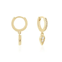 Histoire d'Or Créoles Lilibeth Plaqué Or Jaune Oxyde De Zirconium Oxyde