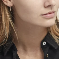 Histoire d'Or Créoles Lilibeth Plaqué Or Jaune Oxyde De Zirconium Oxyde