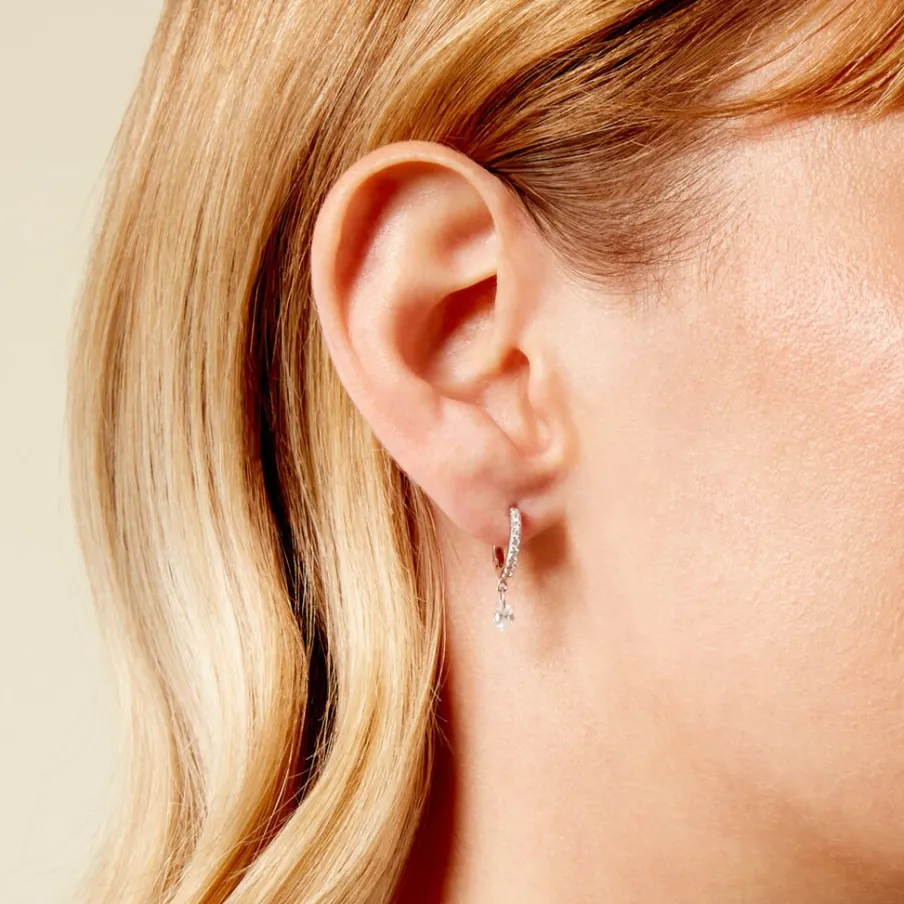 Histoire d'Or Créoles Lisenn Argent Blanc Oxyde De Zirconium