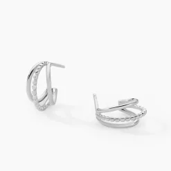 Histoire d'Or Créoles Louisette Argent Blanc