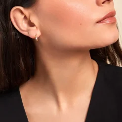 Histoire d'Or Créoles Louisie Plaqué Or Jaune Oxyde De Zirconium