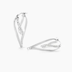 Histoire d'Or Créoles Luna Or Blanc Strass