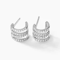 Histoire d'Or Créoles Lyv Argent Blanc Oxyde De Zirconium