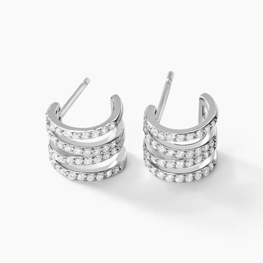 Histoire d'Or Créoles Lyv Argent Blanc Oxyde De Zirconium