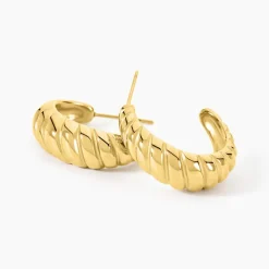 Histoire d'Or Créoles Marjo Acier Jaune