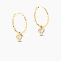 Histoire d'Or Créoles Marsie Coeur Or Jaune Topaze