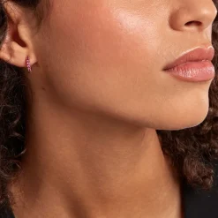 Histoire d'Or Créoles Marty Plaqué Or Jaune Spinelle Synthétique