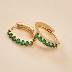 Histoire d'Or Créoles Marty Plaqué Or Jaune Spinelle Synthétique