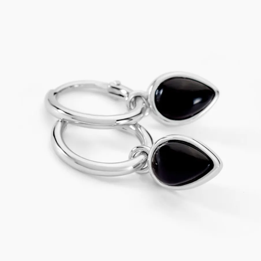 Histoire d'Or Créoles Mentissa Argent Blanc Agate