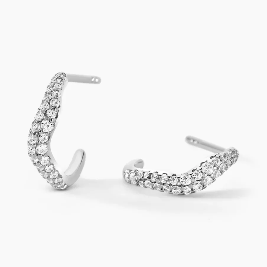 Histoire d'Or Créoles Nandie Argent Blanc Oxyde De Zirconium