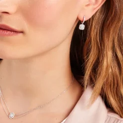 Histoire d'Or Créoles Ninette Argent Blanc Oxyde De Zirconium