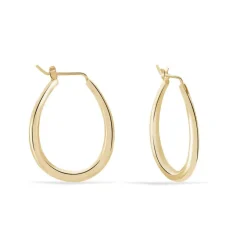 Histoire d'Or Créoles Olivia Ovale Plaqué Or Jaune