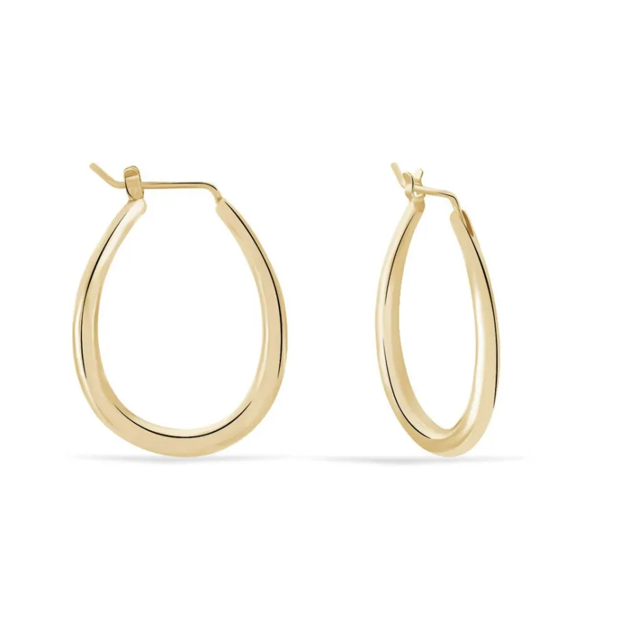 Histoire d'Or Créoles Olivia Ovale Plaqué Or Jaune