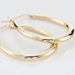 Histoire d'Or Créoles Olivia Ovale Plaqué Or Jaune